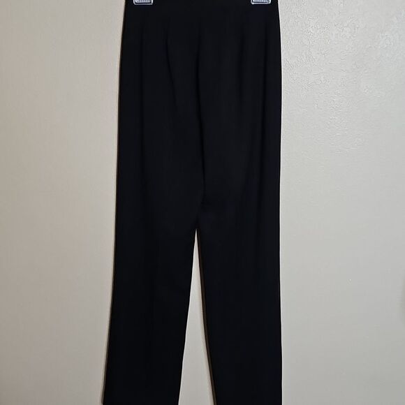 Lafayette 148 New York Stretch Wool Unlined Straight Black Dress Pants 2 - Picture 4 of 10